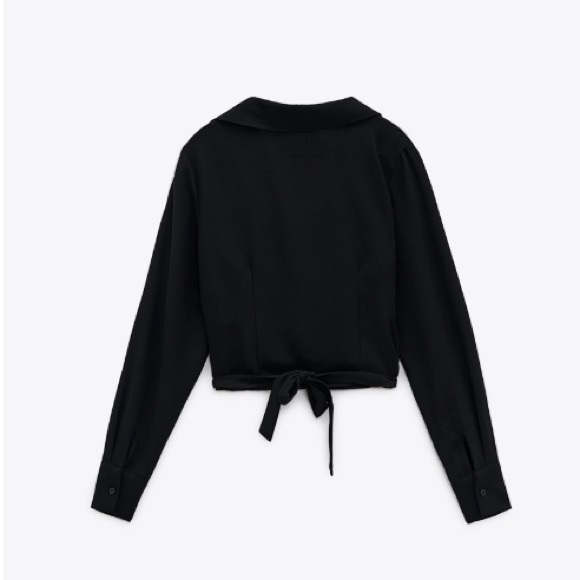 Cropped Wrap Blouse Size S NWT - Picture 4 of 5